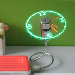Noyokere горячей Mini USB вентилятор гаджеты гибкое колено светодиодный часы Прохладный для портативных ПК Тетрадь время Дисплей высокого