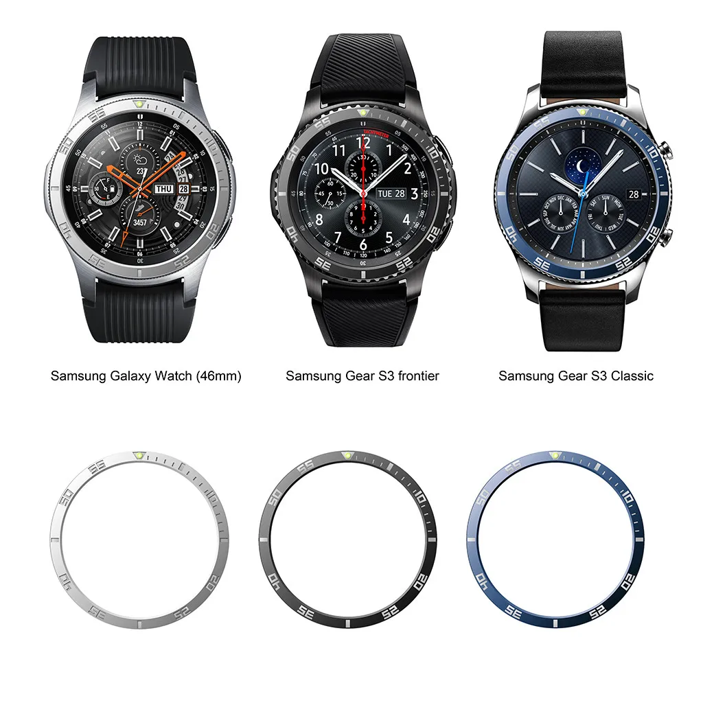 

For Samsung Galaxy Watch 46MM Bezel Ring Adhesive Cover Anti Scratch Luminous