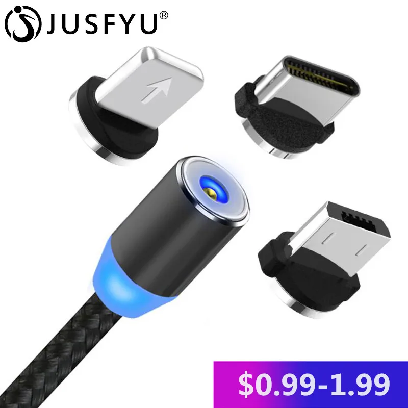 

LED Light Magnetic Usb Charging Cable Micro Usb Type C For Lighting Magnet Fast Charger Wire For iphone Samsung Redmi Note 7 8 5