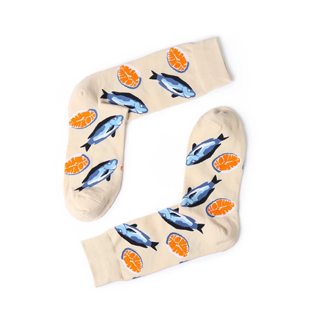Мода Lover Harajuku Calcetines Новинка уличная одежда морепродукты морским животным узором мягкие эластичные хлопковые парные носки для подарка