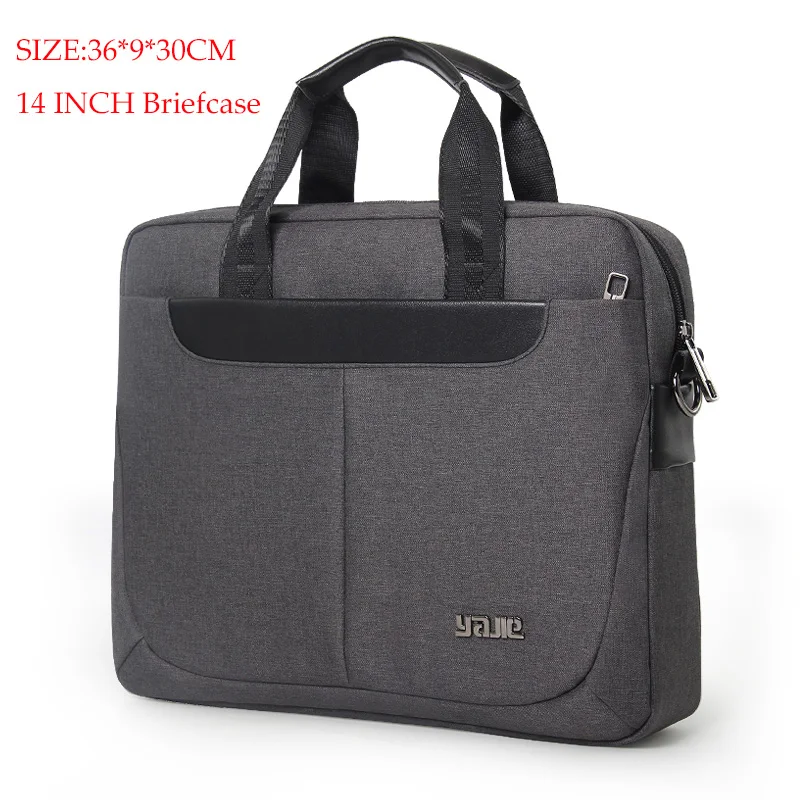 Business Men Briefcase 14 inch Laptop Handbag Casual Men& Women Messenger Bag Business Tote for Document Office Bag Portable - Цвет: gray