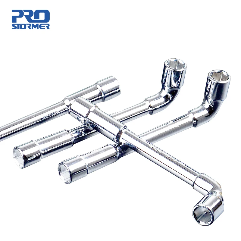 

PROSTORMER 6-19MM Double End Spanner Chromium-vanadium Steel Mirror Socket Wrenches L Shaped Tubular Angled Wrench Hand Tool