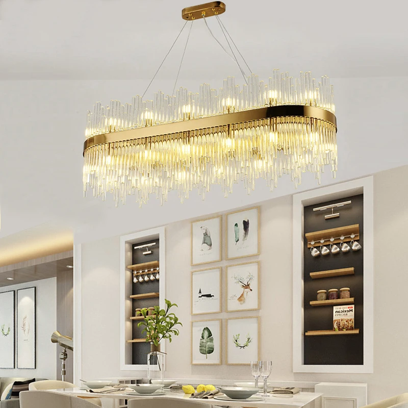 

Modern Dining Room Chandelier Lighting Creative Design Home Decoration Crystal Light Luxury Gold G9 LED Cristal Lustre