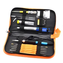 60W 220V Electric Soldering Iron Set Temperature Adjustable Welding Repair Tool Kit with 5 Tips Solder Wire Tweezers EU Plug