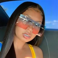 Grandes lunettes de soleil carrées à sommet plat pour femme, verres surdimensionnés, dégradé de bleu, rose, nuances, mode, de créateur