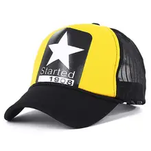 Новая летняя Регулируемая мужская Кепка Дальнобойщика с сеткой звездный узор желтый красный белый