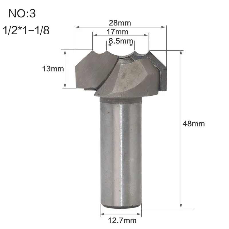 1/" хвостовик профессионального класса двойной дуги Дракон шаровые биты круглый над фрезом для дерева деревообрабатывающий гравировальный станок - Длина режущей кромки: NO3