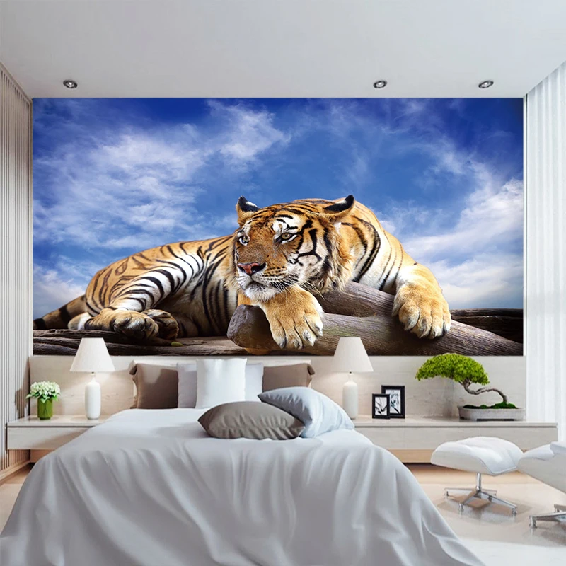 Пользовательские фото обои стереоскопические животные Тигр Настенные обои, фон обои для гостиной спальни домашний декор YBZ173