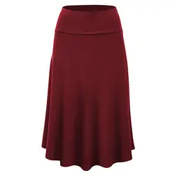 JAYCOSIN 2019 летняя юбка для женщин; большие размеры Твердые Flare подол высокая талия пикантная юбка средней длины форма плиссированные юбки 4