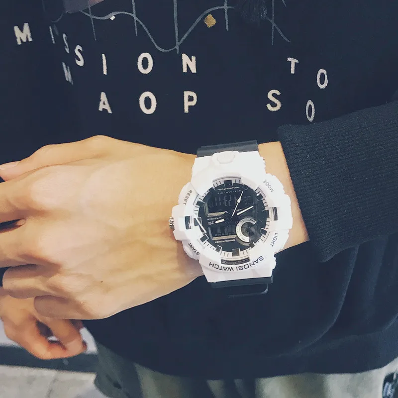 

Fashion Sports Watch Female Students Korean Version Simple Ulzzang Waterproof Atmospheric Personality Electronic Watch Male Ins