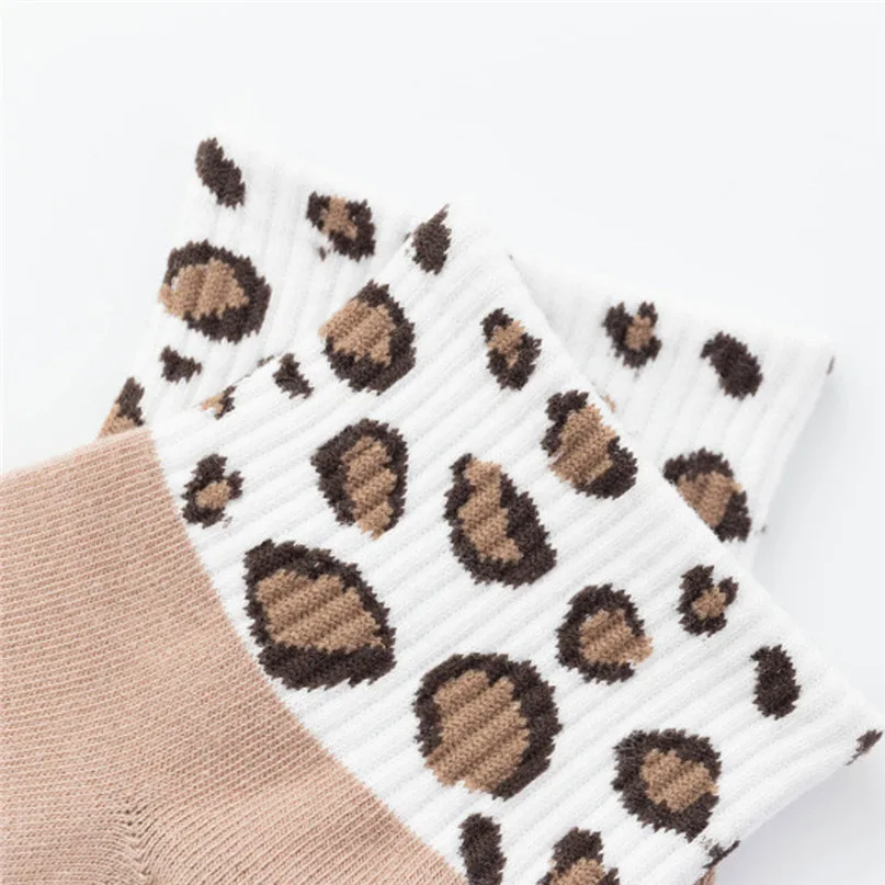 Leopard Cycling Socks Women New Spring Ladies Leopard Print Socks Fashion Women Anklets Sox Sport Socks #2d18 (16)