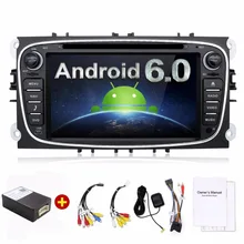 4 ядра 2Din Android 6.0 Автомобильный DVD для Ford Mondeo C-Max S Max с Английский Wi-Fi 3 г GPS bluetooth Радио сенсорный экран wifi 3 г