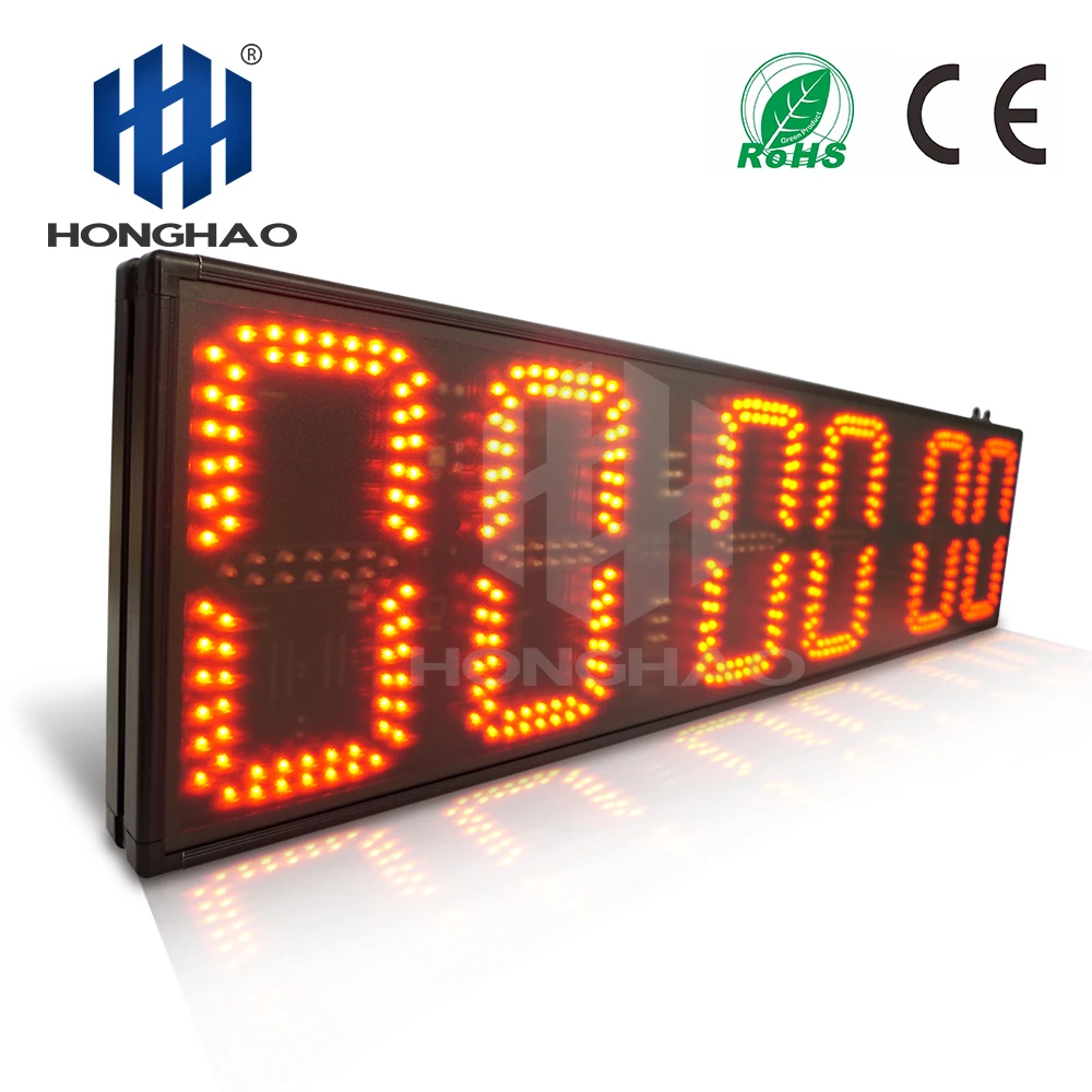 Honghao 8 дюймов 6 цифр большой светодиодный открытый секундомер Электронный