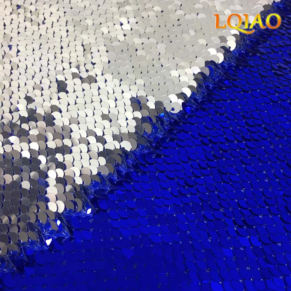 Blue Silve Sequin Fabric-color card
