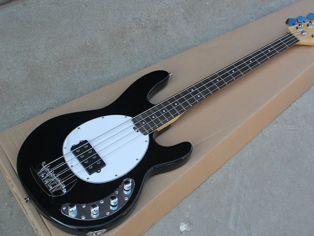 Factory 4 strings Black Electric Bass Guitar with Rosewood Fingerboard