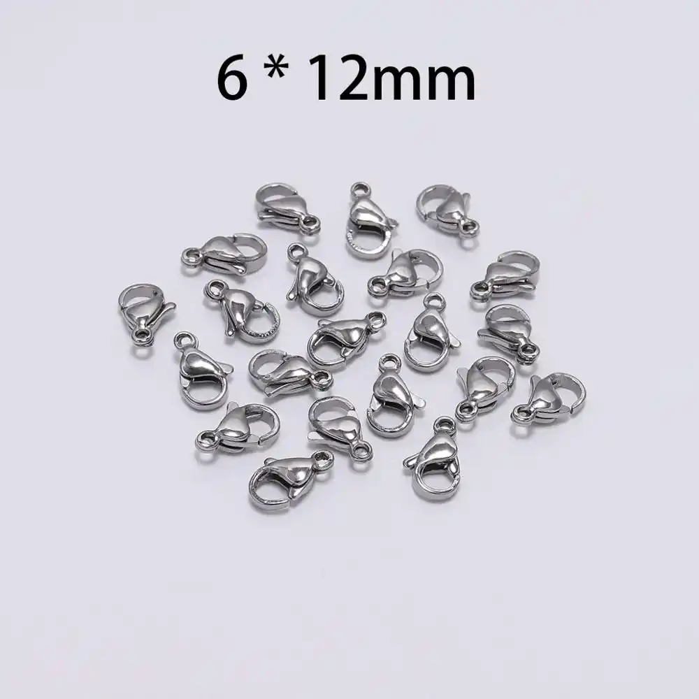 30Pcs Stainless Steel Lobster Claw Clasp Hooks Bracelet Necklace Jewelry Making#