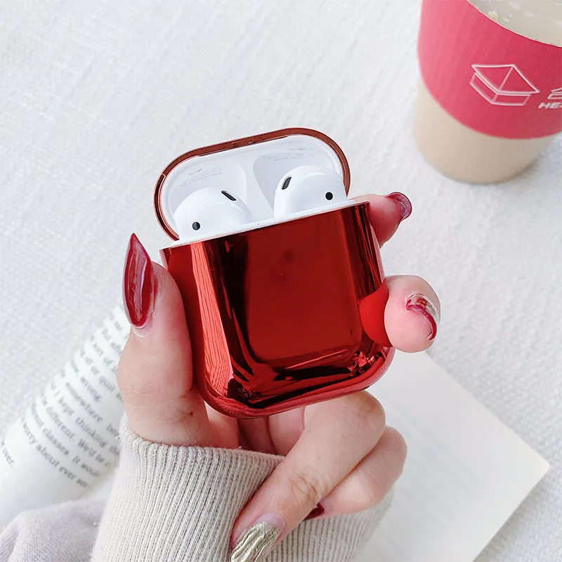 

Luxury Electroplated Hard PC Case For AirPods Bluetooth Wireless Earphone Case Protective Cover For Apple Airpods Charging Box