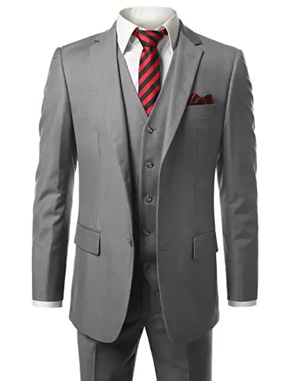 Terno мужские костюмы с брюками Бизнес костюмы черный одной кнопки Свадебный костюм пальто(куртка+ жилет+ Штаны) костюм homme - Цвет: same photo color