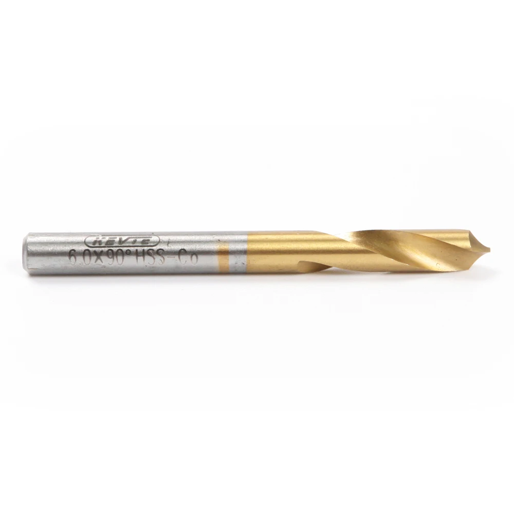 

1pcs High Speed Steel Co M35 NC Spotting Drill Bit Straight Shank Slow Spiral 90 Degree 6mm