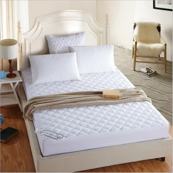 

one white quilted elastic Mattress Protection Pad with filling hotel mattress cover 6 size available50