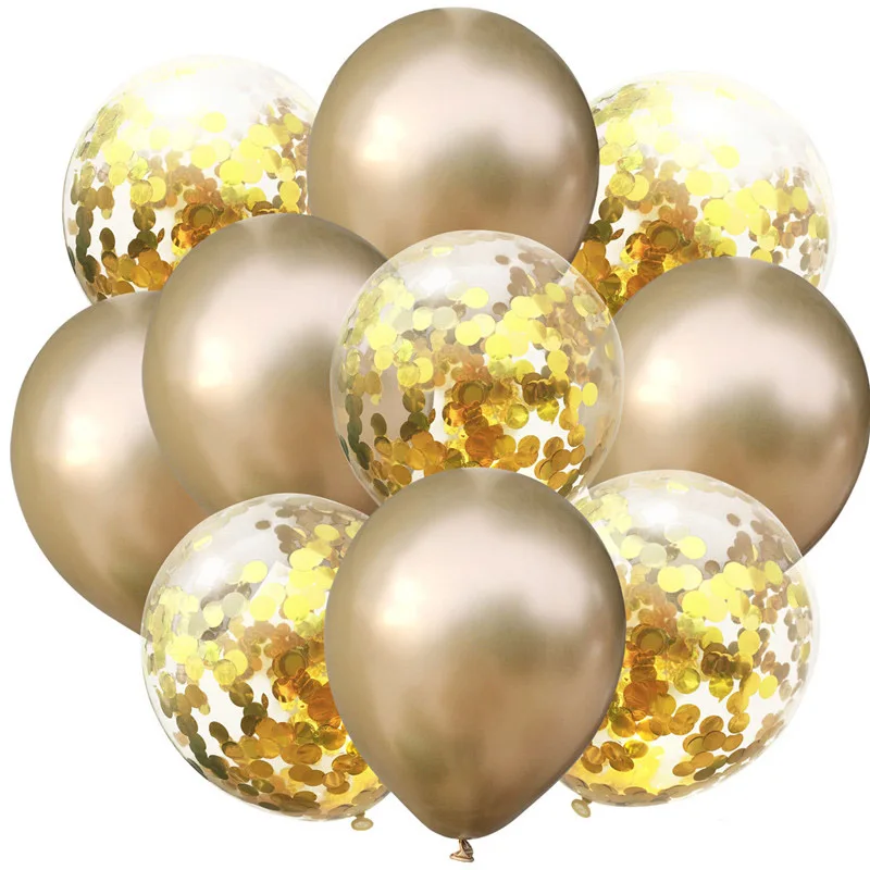 12 дюймов 10 шт. фиолетовый золотой воздушный шар "Конфетти" металлические воздушные шары День рождения украшения детский душ юбилейные принадлежности - Цвет: set6