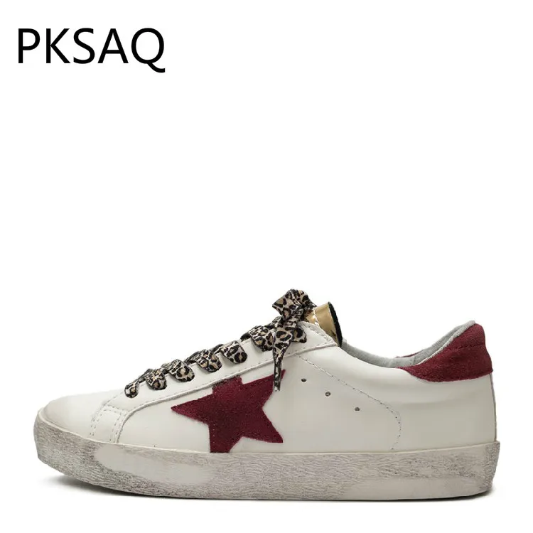 

Spring Summer New Fashion Women Laced Up Flat Shoes Old Red Stars Dirty Shoes Ladies Casual Sneakeers Women Shoes