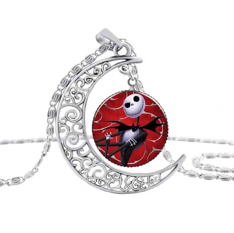 SUTEYI стиль ювелирные изделия Кошмар перед Рождеством винтажное ожерелье полый Луна цепочка со стразами ожерелье N-M18 - Окраска металла: S2