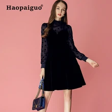 Plus Size Ladies Winter Dress Elegant Stand Lantern Sleeve Gold Velvet Dress Women Corset Navy Blue Mini Dress Women Vestidos Plus Size Ladies Winter Dress Elegant Stand Lantern Sleeve Gold Velvet Dress Women Corset Navy Blue Mini Dress Women Vestidos
