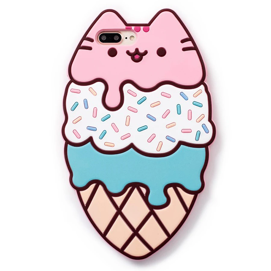 

For iPhone 6 6s plus 8 7 plus case cover cute 3D cartoon Chocolates cat soft silicone phone bag shell Ritozcase
