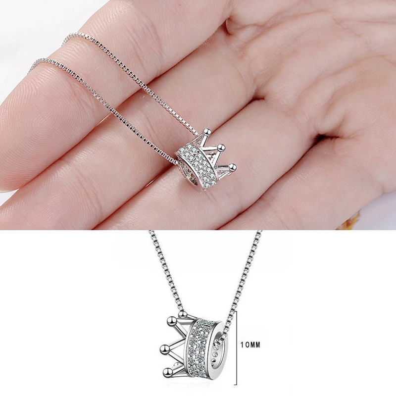 crown necklace women silver jewelry (2)