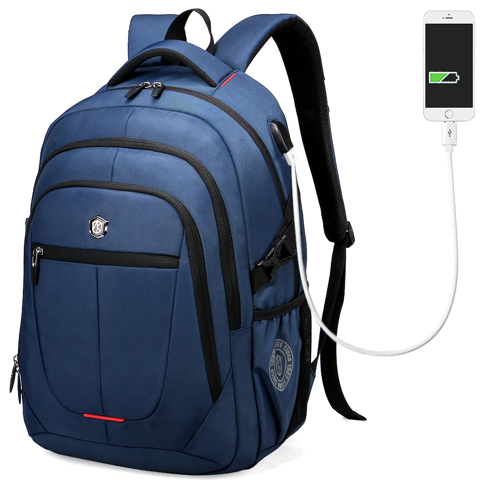 Aoking External USB Charge Computer Bag Polyester Notebook font b Backpack b font Men font b