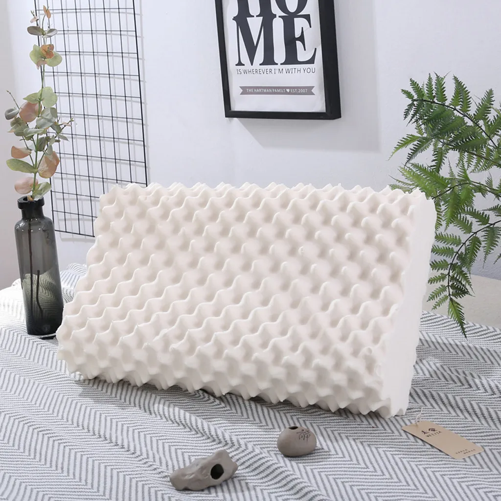 

New natural Latex pillow Soft Pillow Sleep Support Neck Protector 60x40cm White Detachable mildewproof antibacterial breathable