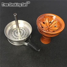 1pc Charcoal Screen Holder With Handle 1pc Glaze smoke pot bowl hookah Tobacco Bowl Accessories Gadget Tobacco Bowl For Hookah