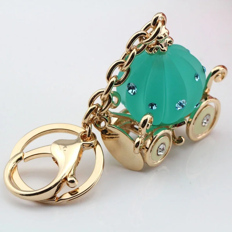 

1Pc Keychain Hand-painted Craft Hangings Car Keyring Bag Buckle Cinderella Pumpkin Delicate Charms Fashion Gifts Wholesale