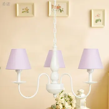 

Countryside free shipping Retro Chandelier European Style For Living Room lustres Wedding decoration lampshade wrought Iron