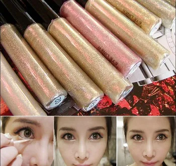 

Professional Glitter Cosmetics 7 Color Waterproof Shimmer Pigment Silver Gold Metallic Liquid Glitters Eyeliner Makeup Free Ship