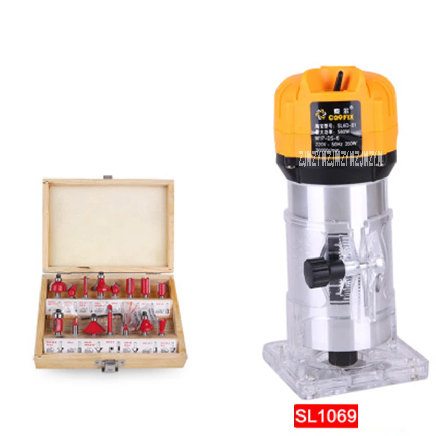 

Electric Trimmer Woodworking Slotting Machine Multi-function Engraving Machine SL 1069 Aluminum Body Trimmer 220v 350W 3000r/min
