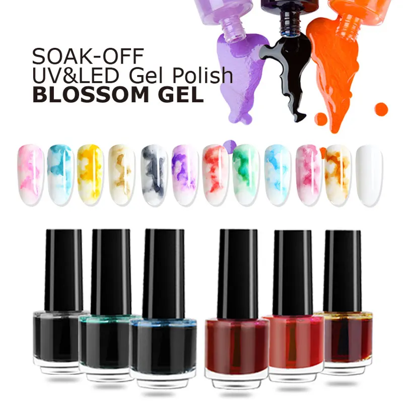 

Candy Color Blossom Gel Polish Nail Art 7ML Design Of Nails Halo dye Semi Permanent UV LED Blooming Gel Lacquer Nail Art Tips