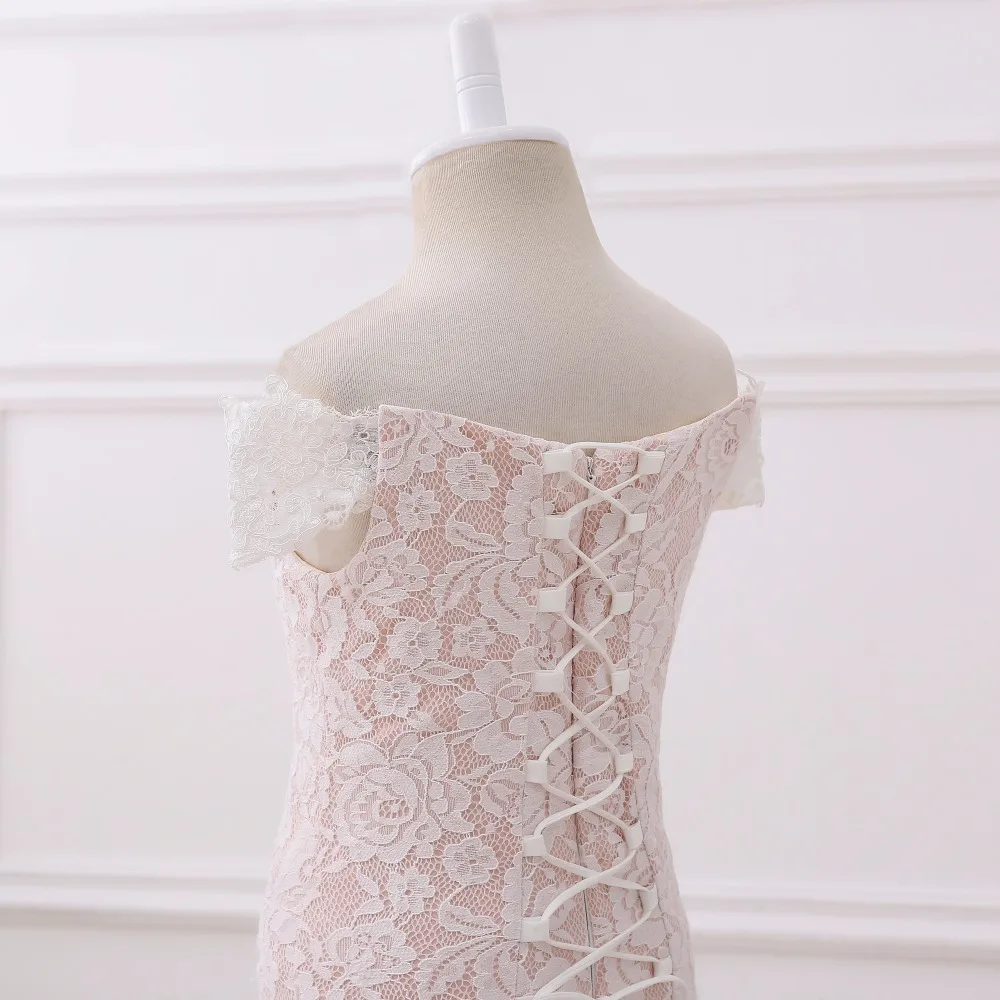 lace+tulle champagne flower girl dresses