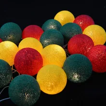 3 м 20 шт./компл. Санта смешанный зеленый, желтый, красный ватные шарики гирлянды фея с пересекающимися мигающими звездами остается неизменным, если используется колба для дома/патио, держащих букет невесты на свадьбе, рождественские украшения