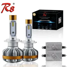 R8 ZES Lumileds LED Farol Do Carro H4 9003 H4 H8 H11 9005 9006 HB4 H7 LED Super Brilhante Lâmpada do Farol Branco 6500 K 2 Anos garantia