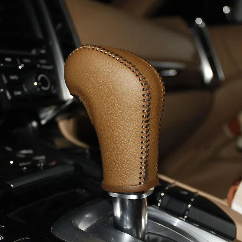 Cuero Nappa shift knob cubierta para Porsche Cayenne 2013 año cubierta del coche en la perilla del cambio de engranaje copri pomello cambio engranajes Cuero Nappa shift knob cubierta para Porsche Cayenne 2013 año cubierta del coche en la perilla del cambio de engranaje copri pomello cambio engranajes