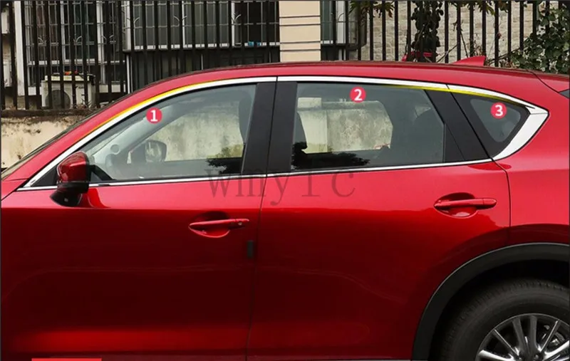 

Car styling Exterior Accessories Window Steel Visor Vent Sun Rain Guard Trim Cover 16pcs For Mazda CX-5 CX5 2nd Gen 2017 2018