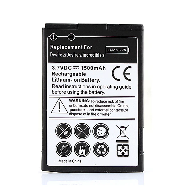 

Bateria For HTC Desire Replacement 1500mAh Battery High Quality For Z T-mobile G2 Desire S Incredible S S510e Mozart 7