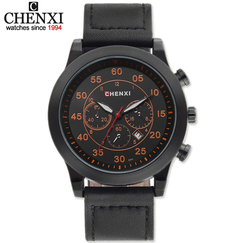 

CHENXI Brand Men's Quartz Watches Mens Watches Top Brand Luxury Leather Wristwatches Relogio Masculino Men Clock Watches