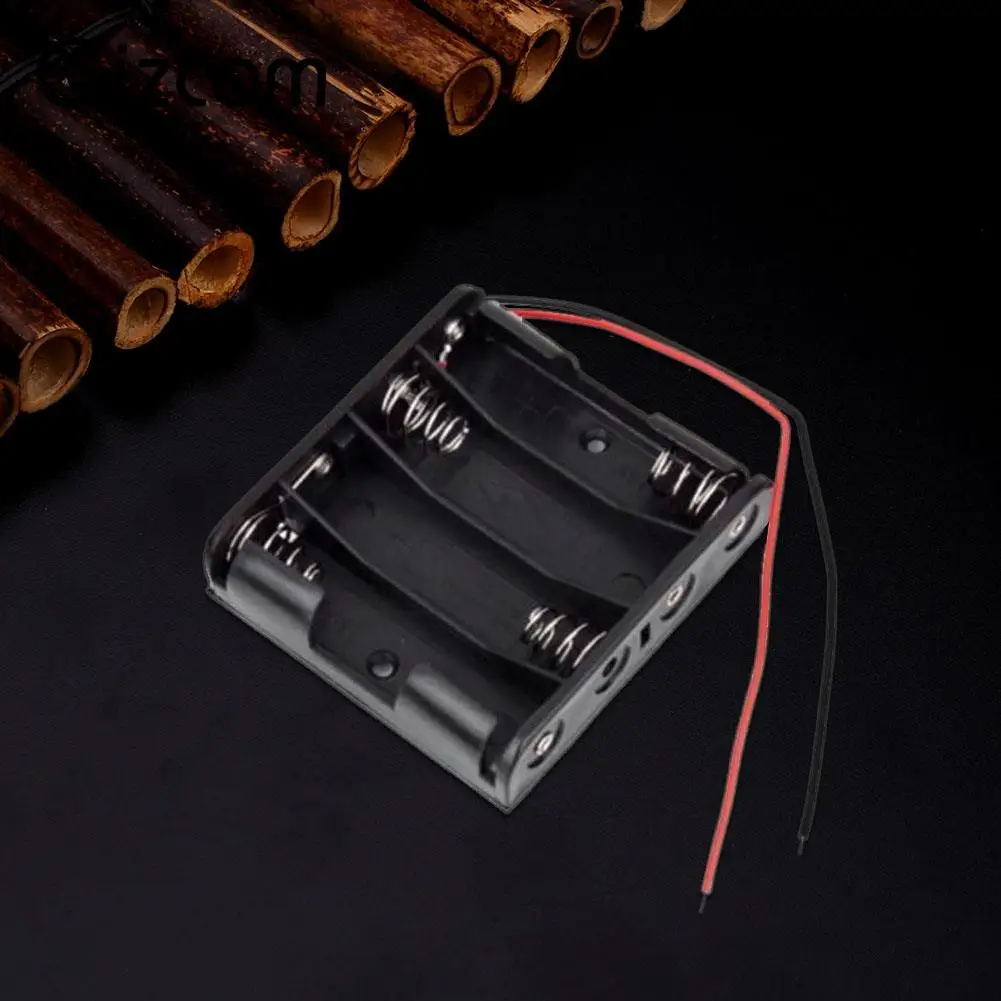 

Storage Battery Box Slot Holder Case for 4 Packs AAA Battery Stack 6V Plastic