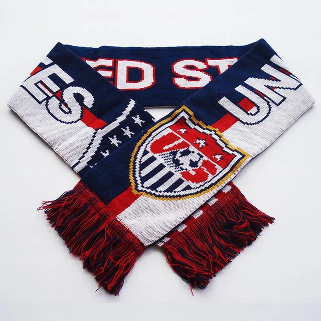 United States USA Soccer National Teams Knitted Jacquard Soccer Scarf