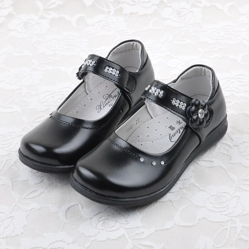 black flower girl shoes