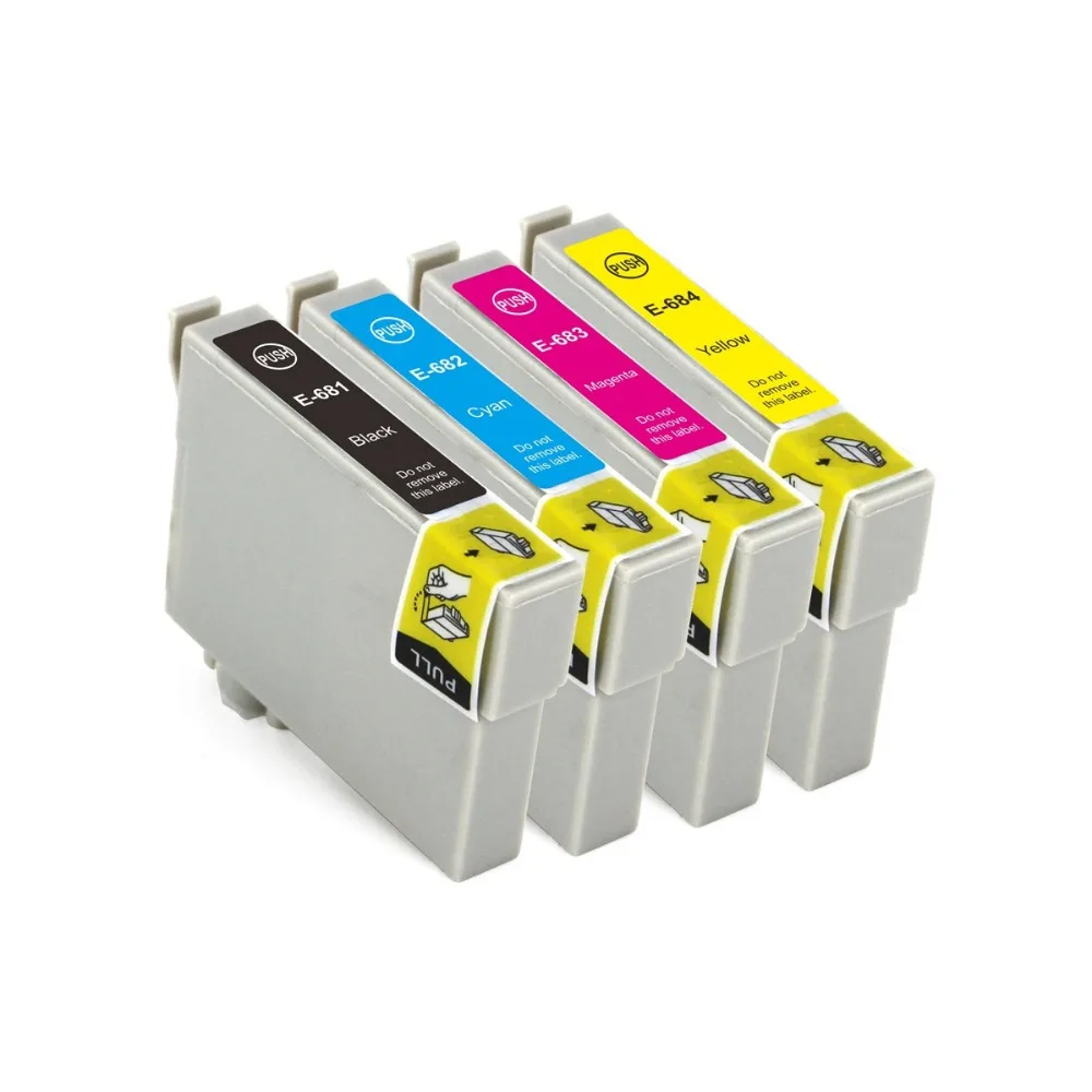 Full Ink 4 PCS Ink Cartridge T0681 T0682 T0683 T0684 for Epson