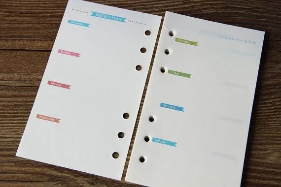 Конфеты много видов Внутренней бумаги для ядра спирального ноутбука: неделя/ежедневно/месяц планировщик, список
